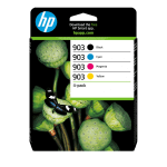 HP 903 4-pack originele inktcartridges, cyaan/magenta/geel