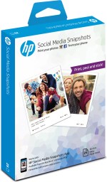 HP Social Media Snapshots Removable Sticky Photo Paper-25 sht/10 x 13 cm Wit Halfglans